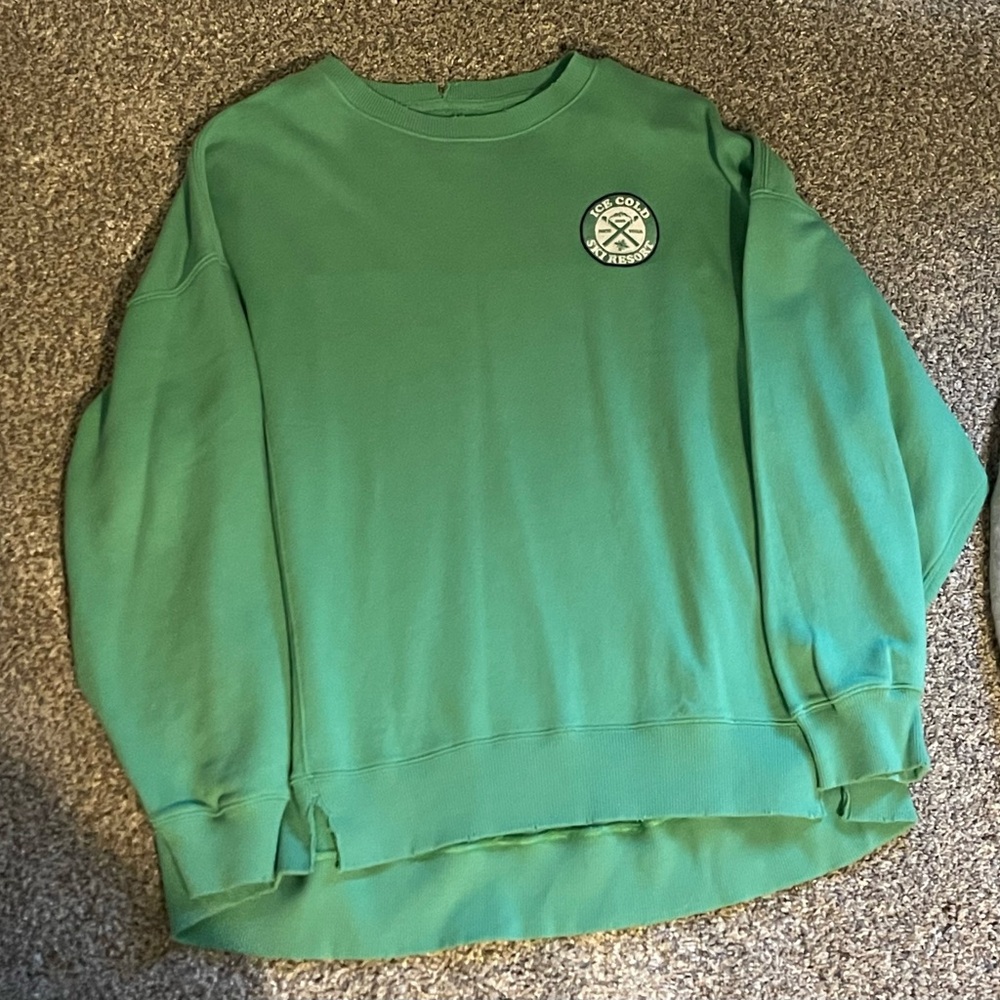 Green Crewneck Ski Sweater